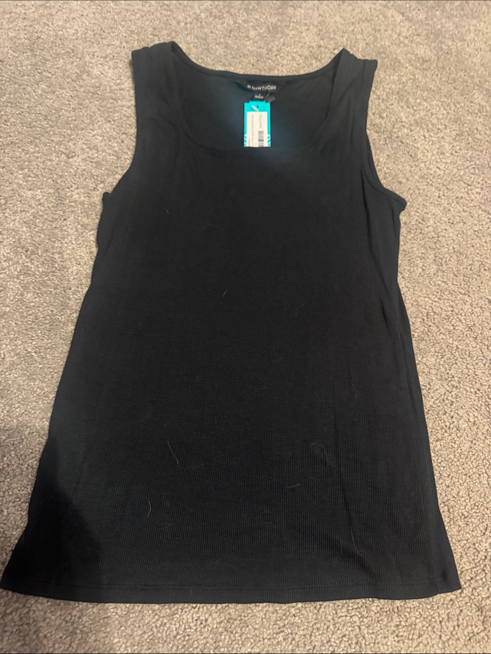 41 Hawthorn Black Ribbed Scoop Neck Tank